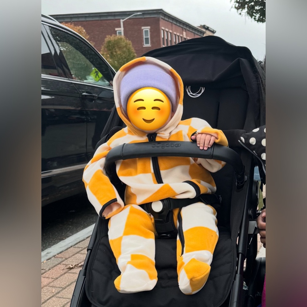 CHECKERBOARD FLEECE STROLLER SUIT- another fox